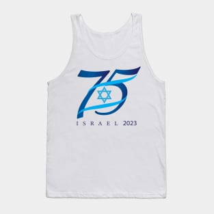 Happy Israel Independence Day Blue Star of David 75th Anniversary celebration Event 2023 Yom Ha'Atzmaut Tank Top